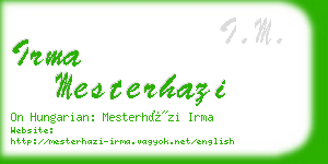 irma mesterhazi business card